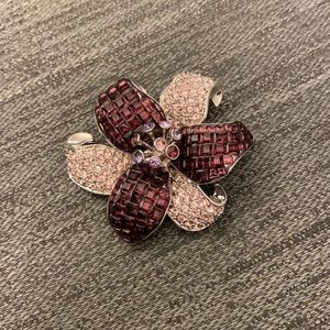 Purple and silver brooch